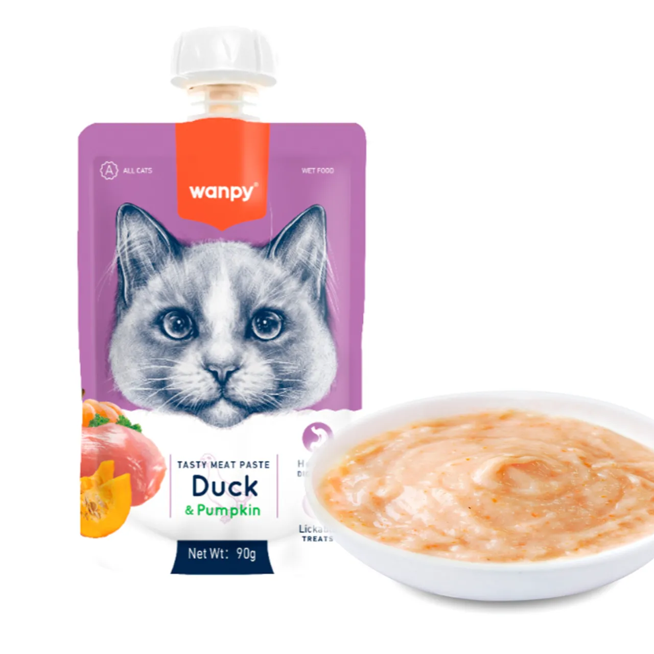 Wanpy kat Meat Paste med and og græskar 90 g